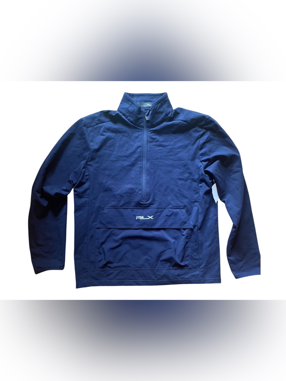 RLX Navy Half Zip Pullover Jacket With Mock Neck And Front Pocket Size Medium
